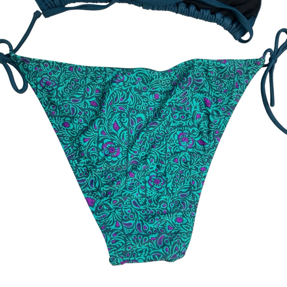 Patagonia Size XL Women's Teal Print Bikini Set Swimsuit - Picture 6 of 11